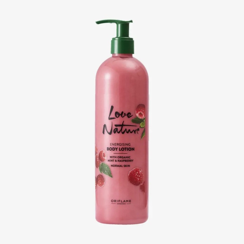 Loción Corporal Energizante con Menta y Frambuesa Orgánicas Love Nature